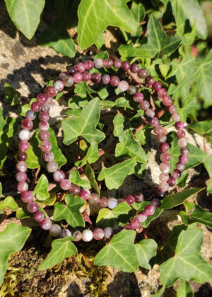 Bracelet Tourmaline Rose sur Quartz
