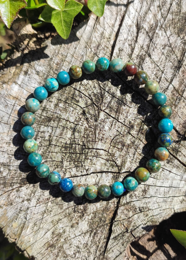 Bracelet 6mm en Shattukite Chrysocolle – Image 3