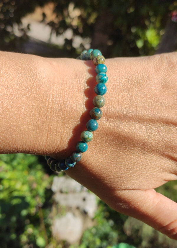 Bracelet 6mm en Shattukite Chrysocolle – Image 2