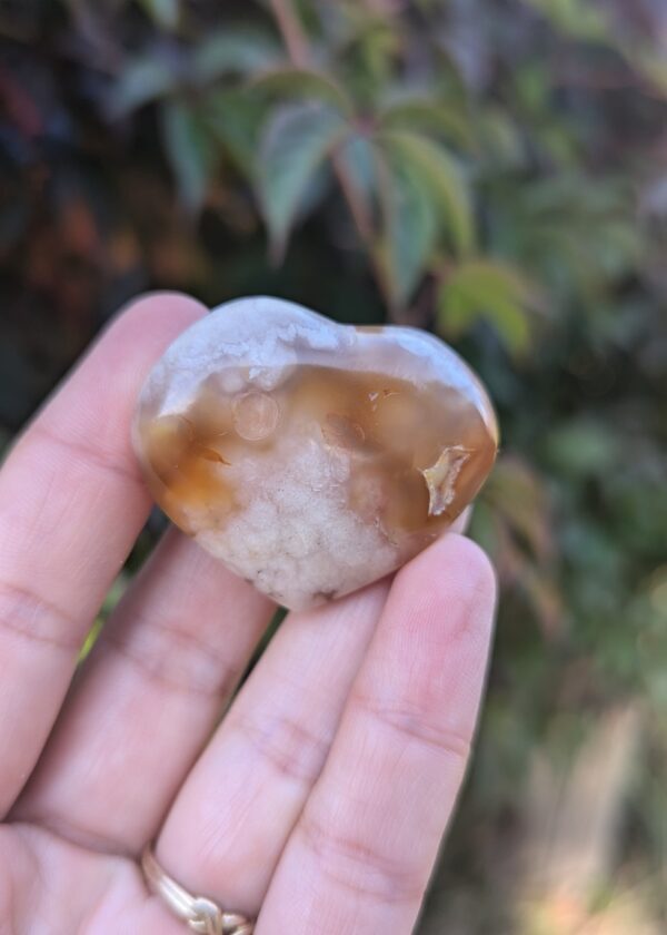 Coeur en Agate fleur A