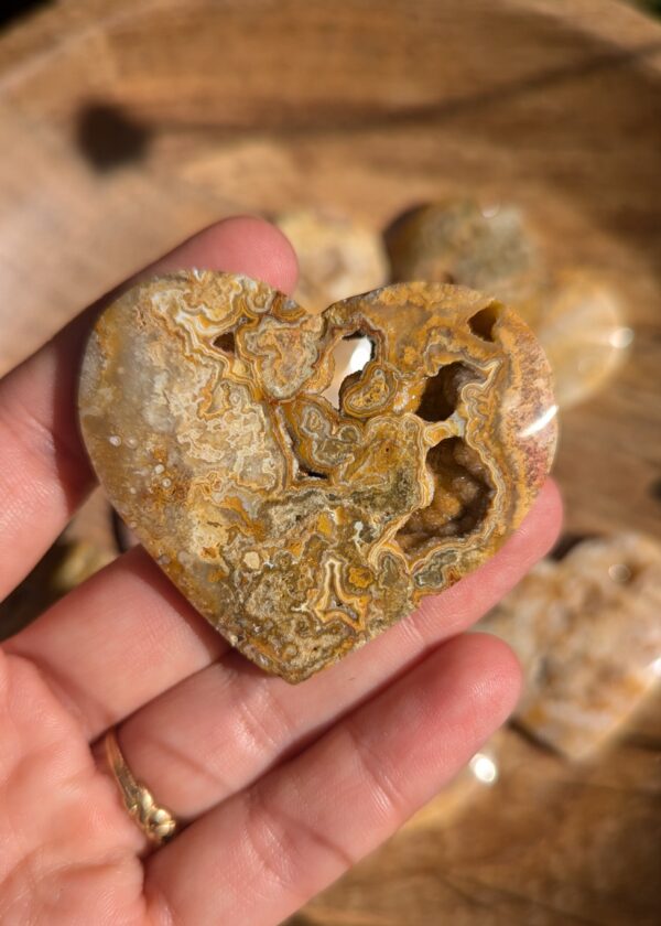 Coeur Agate crazy lace Jaune B