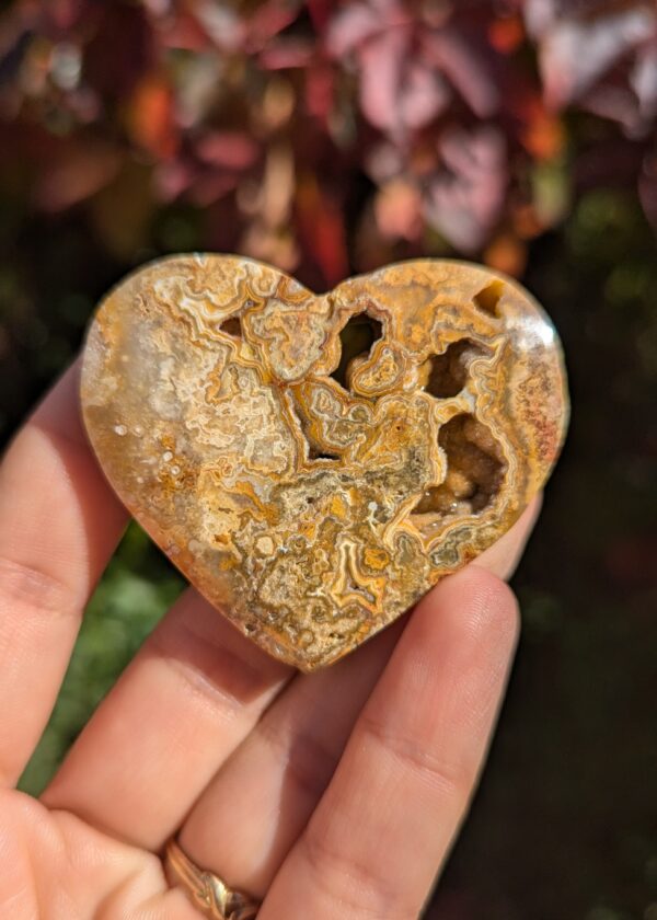 Coeur Agate crazy lace Jaune B – Image 2