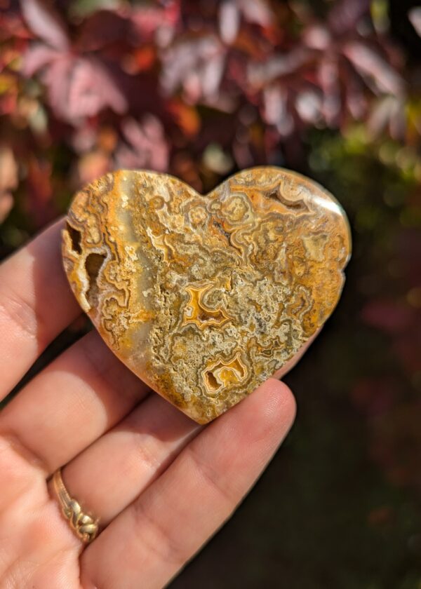 Coeur Agate crazy lace Jaune D