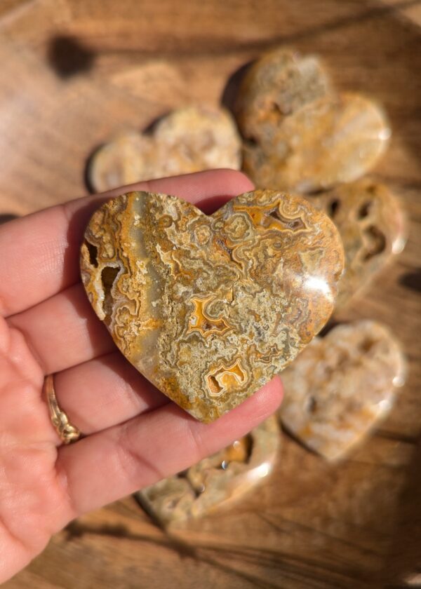 Coeur Agate crazy lace Jaune D – Image 2