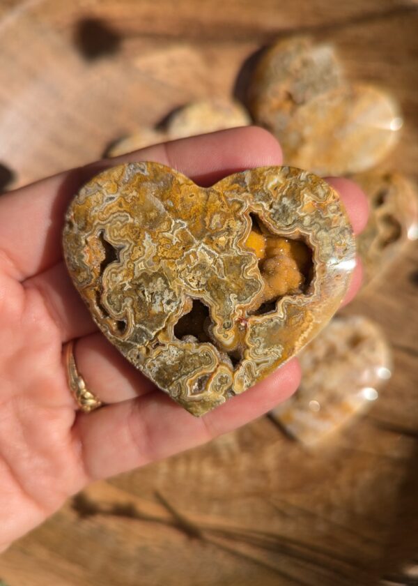 Coeur Agate crazy lace Jaune E