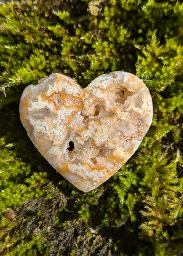 Coeur Agate crazy lace Jaune A