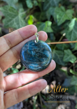 Pendentif Apatite irisée rond