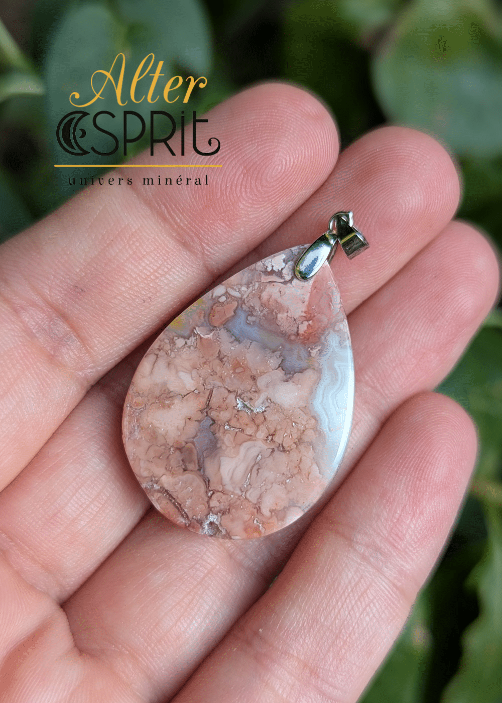 Pendentif Agate candy cotton n°4 – Image 2